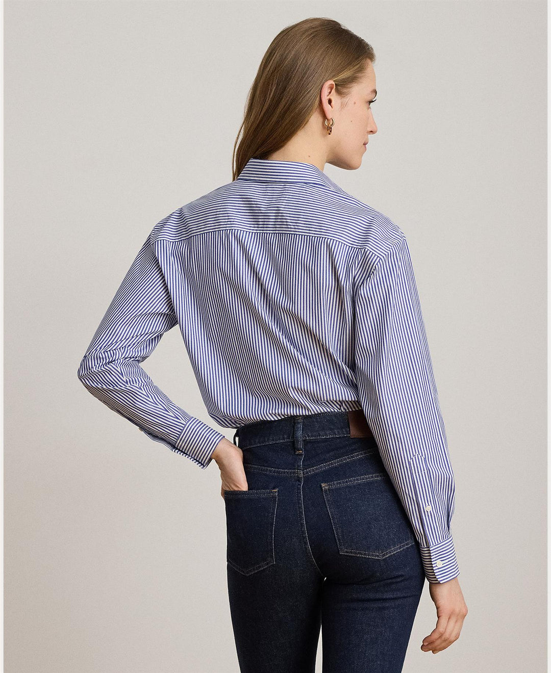 Relaxed Fit Striped Stretch Cotton Shirt