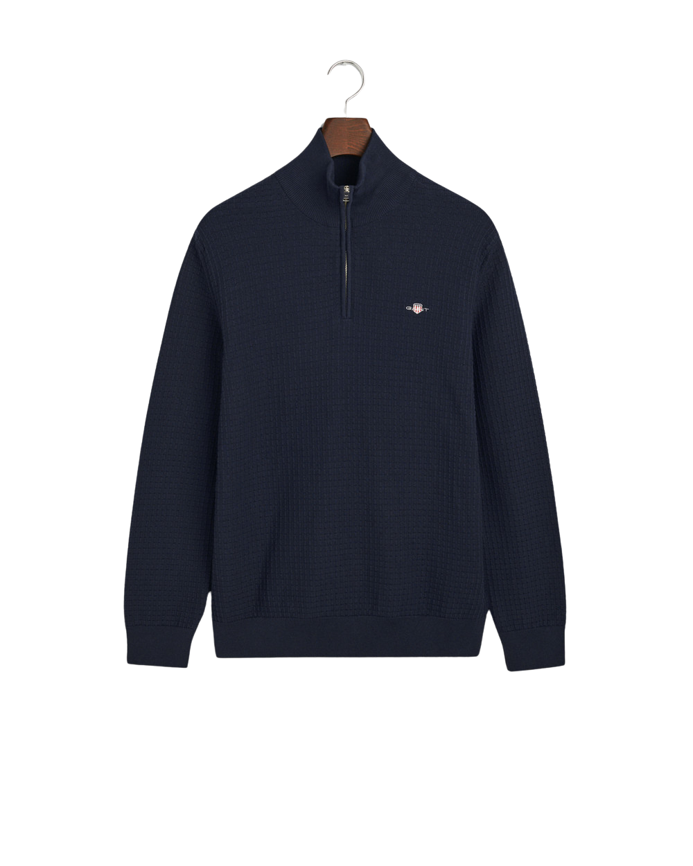 Cotton textured half zip