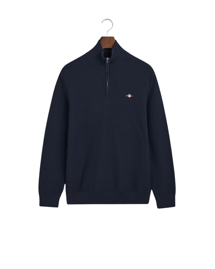 Cotton textured half zip