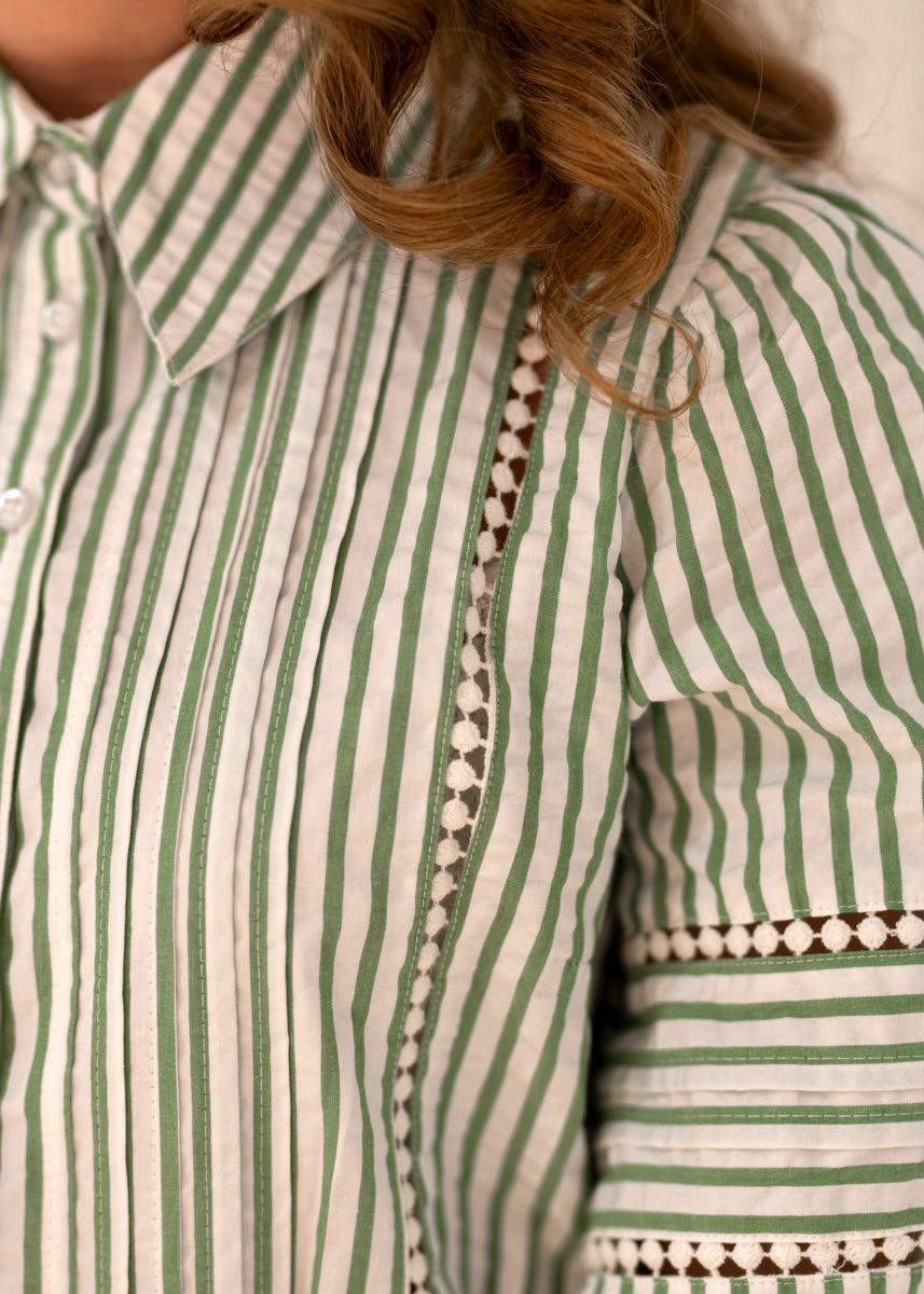 Seersucker Decorated Dress