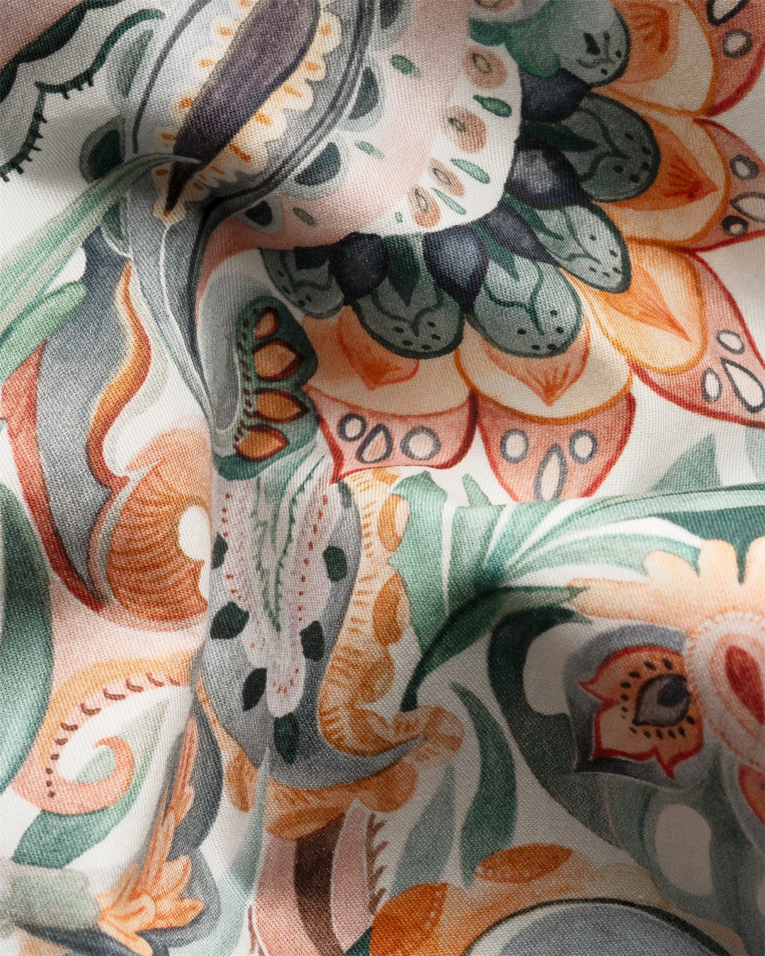 Multi Parrot Motif Signuature Twill Contemporary Shirt