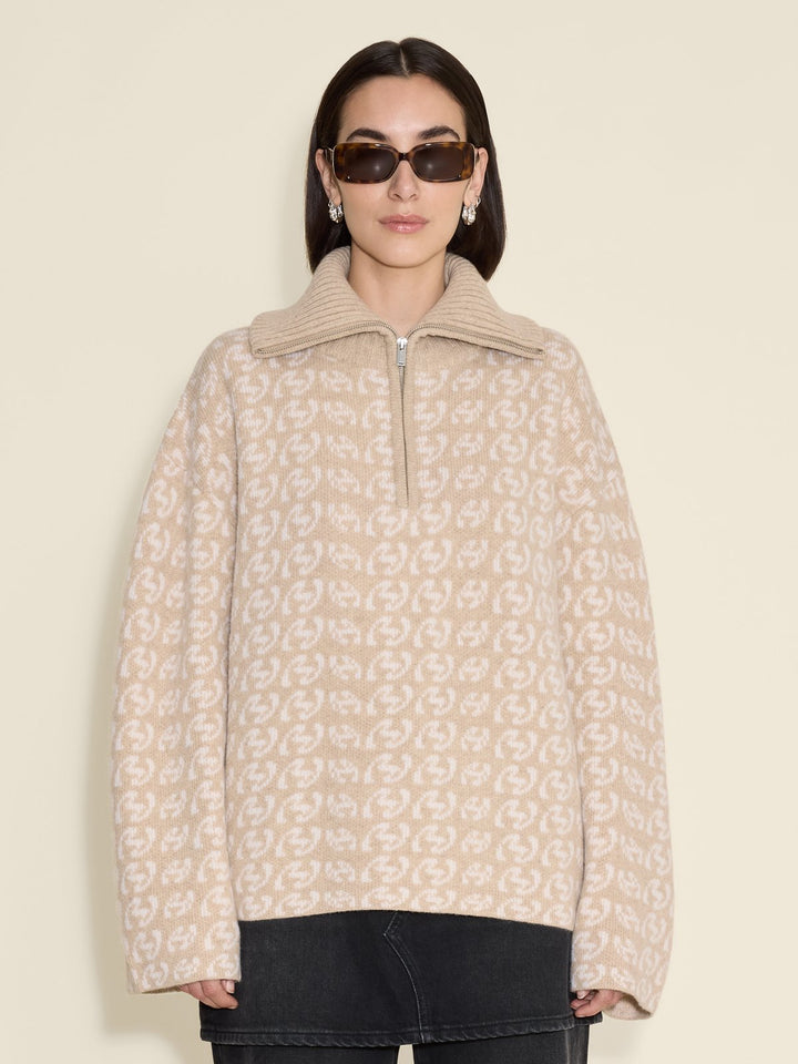 Cass Monogram Half Zip