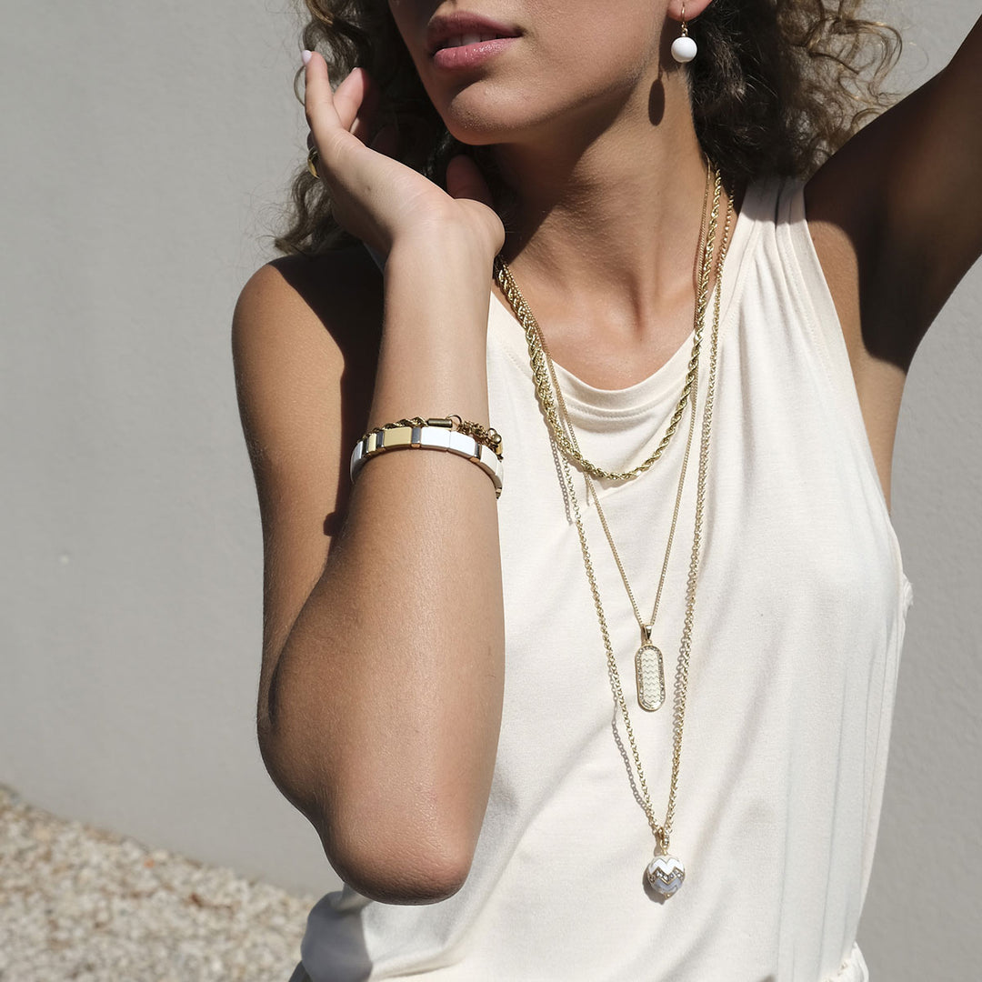 Necklace 90 cm zig zag white dreams