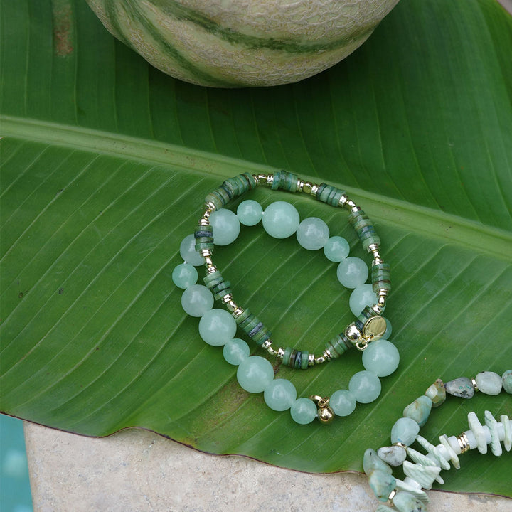Bracelet elastic dyed jade