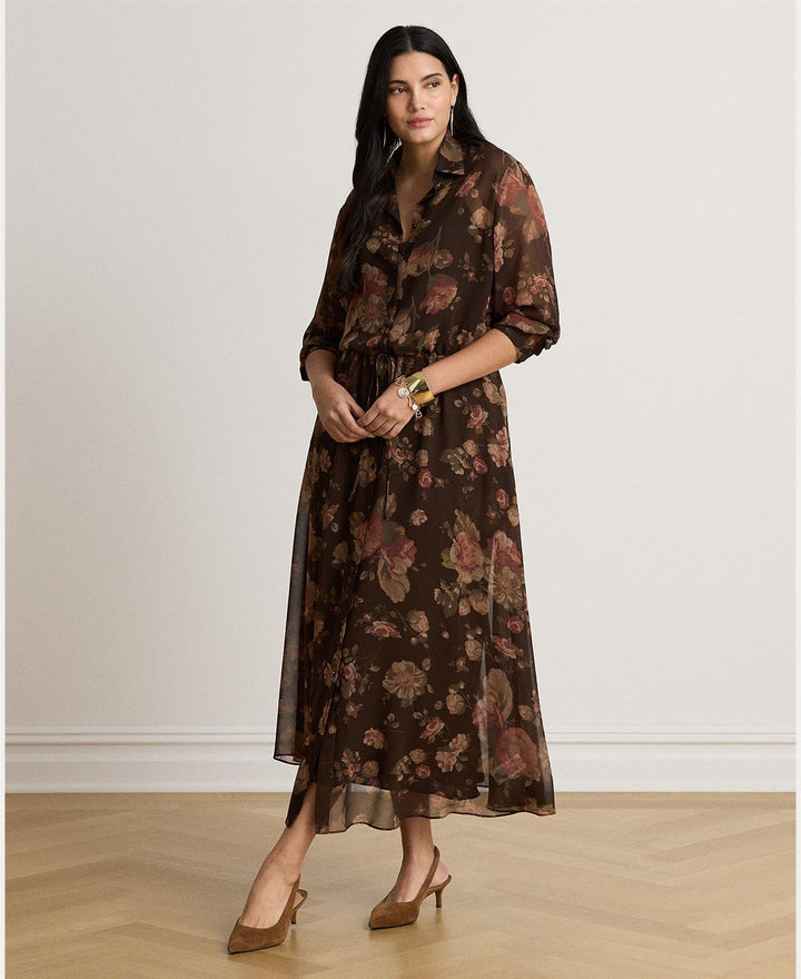 Floral Chiffon Shirtdress