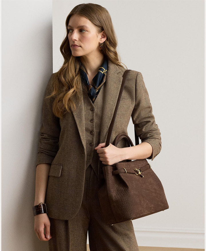 Embossed Nubuck Large Blaike Satchel