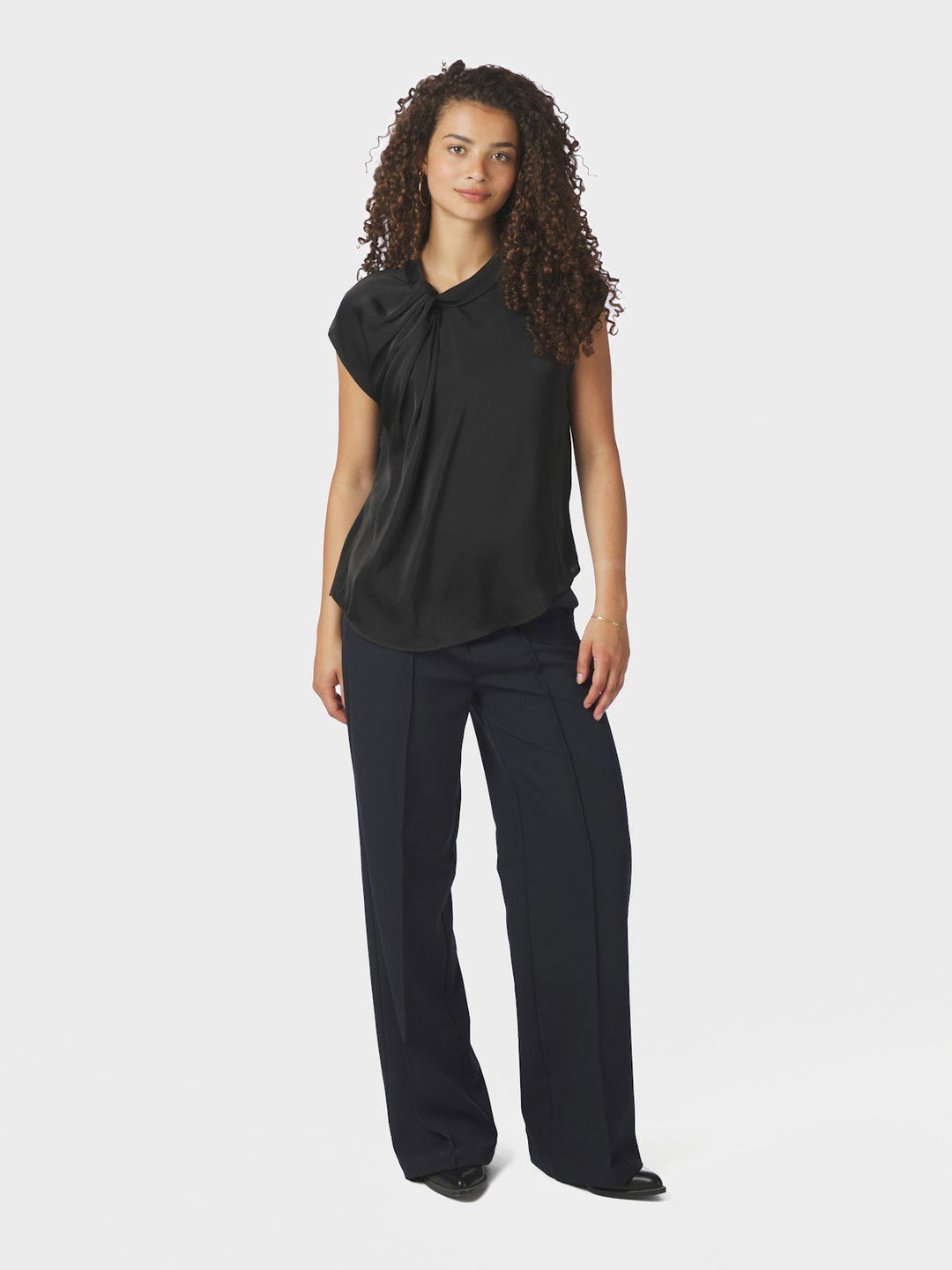 Fleur Drapy Satin Blouse