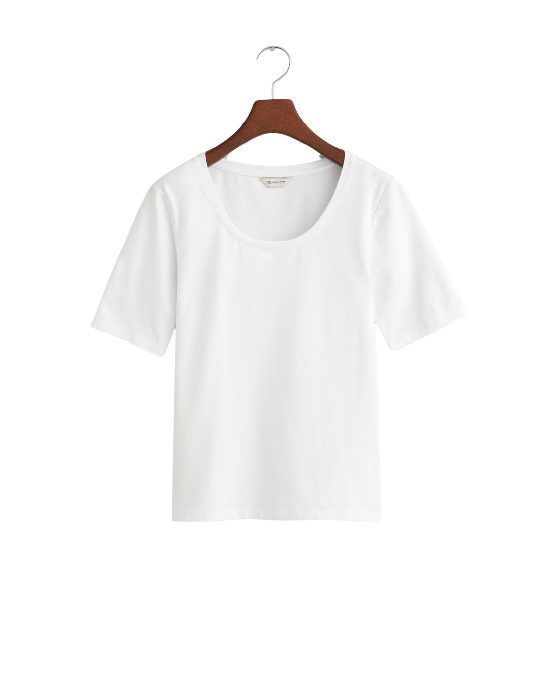 Slim cot/ela ss scoop neck top
