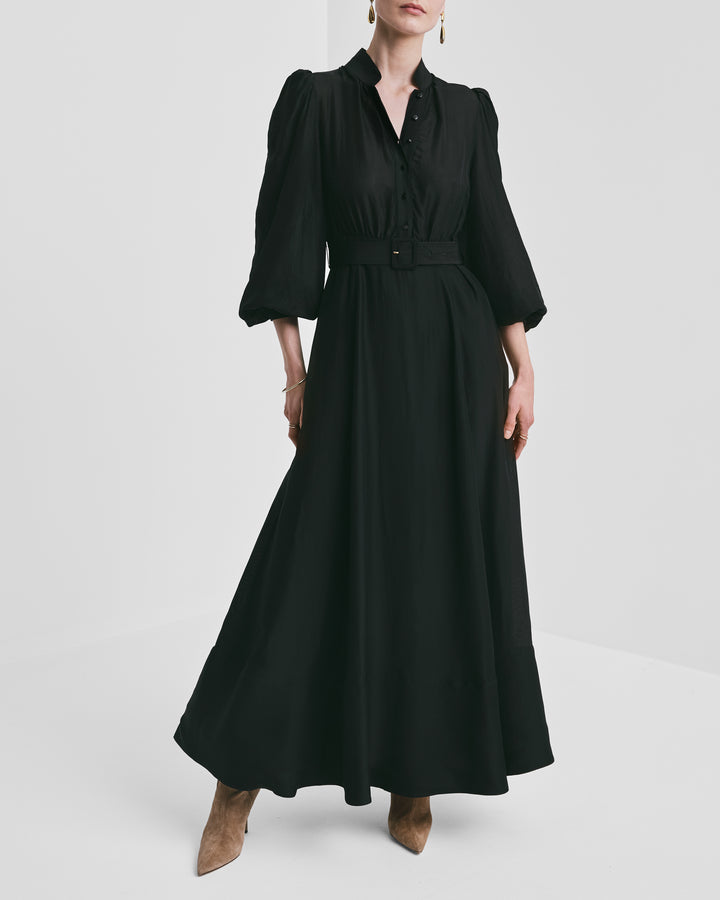 Striped Organza Belt Dress