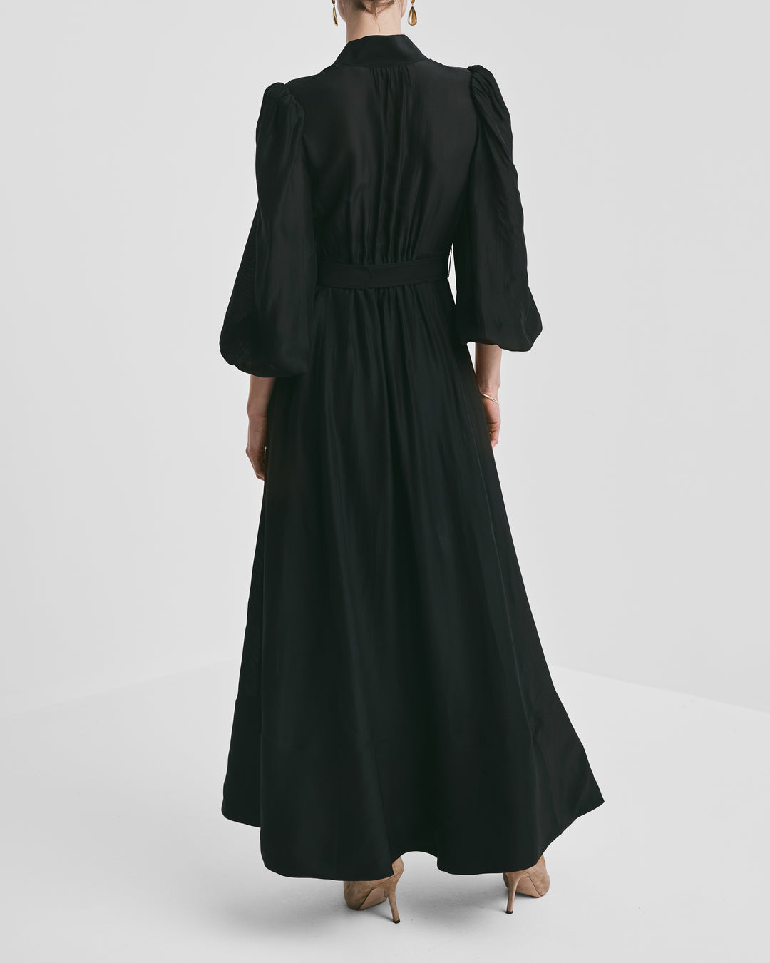 Striped Organza Belt Dress