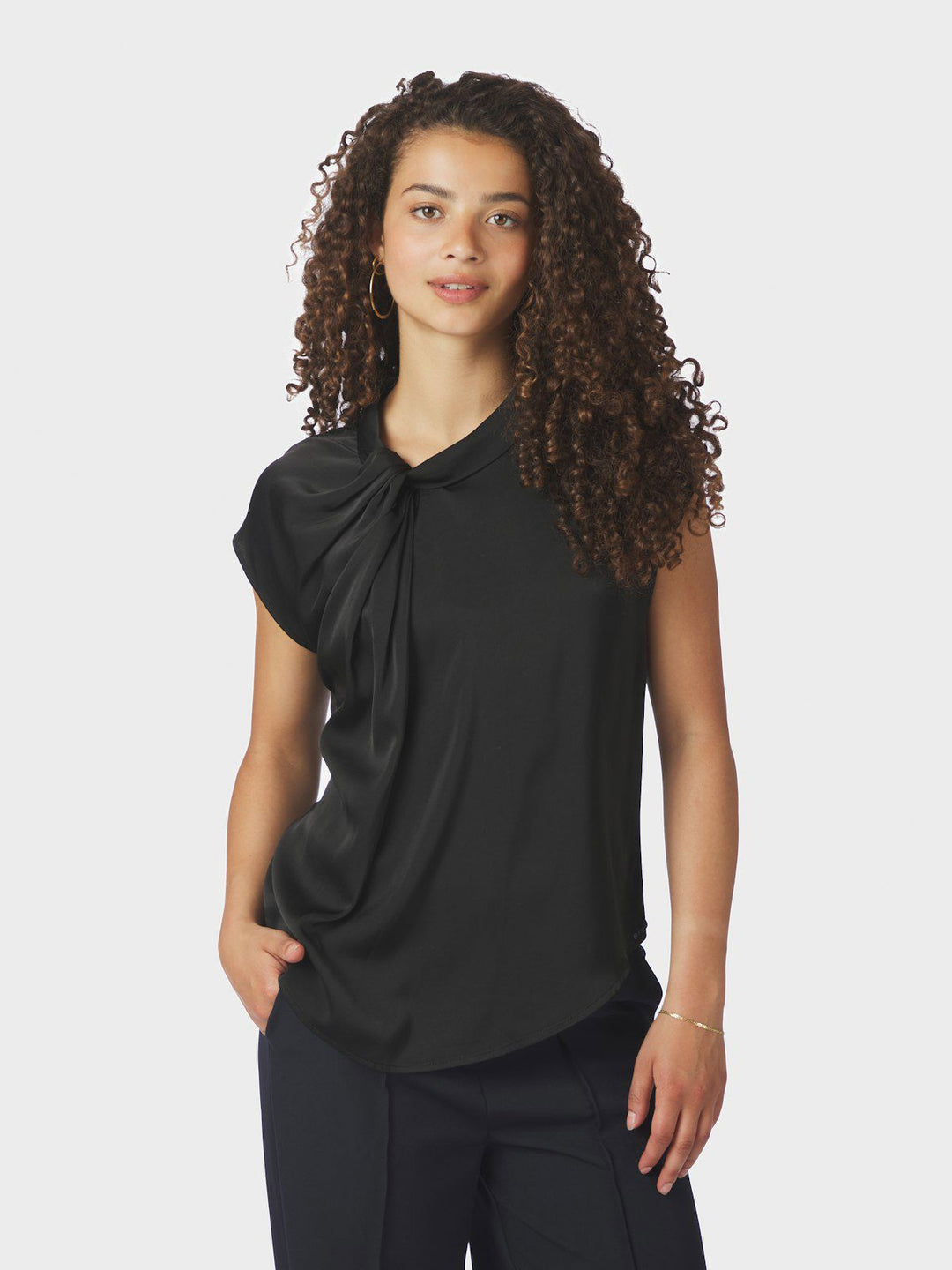 Fleur Drapy Satin Blouse