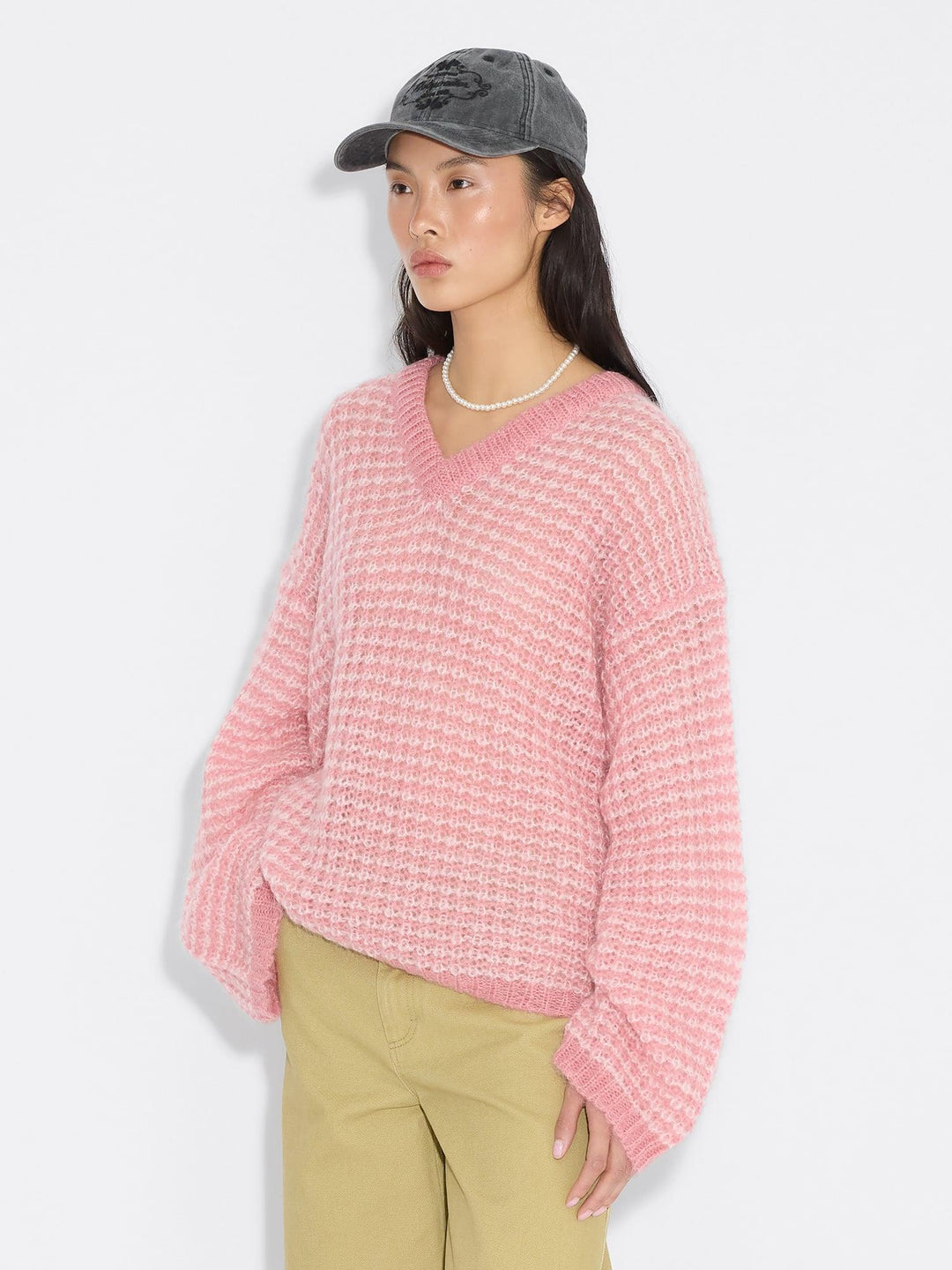 Boxy Mohair V-Neck