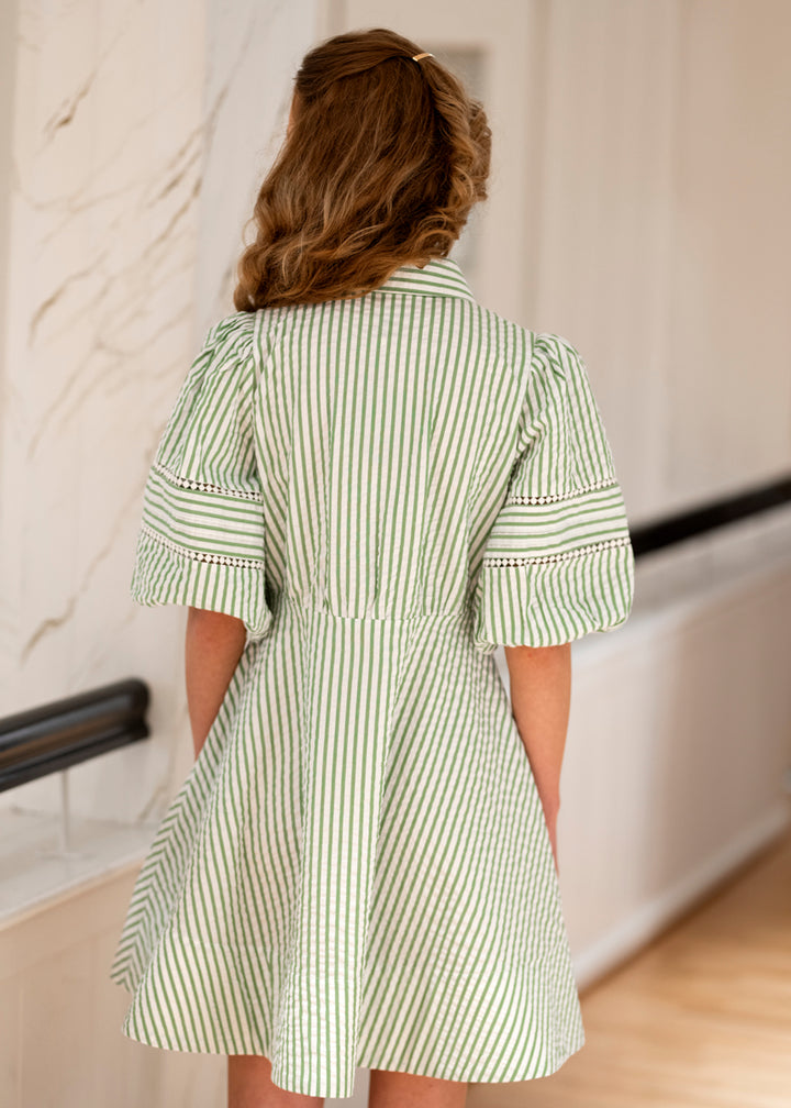 Seersucker Decorated Dress