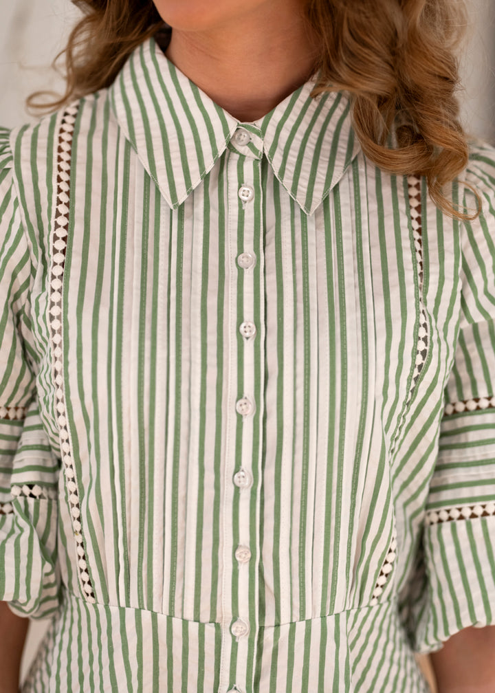 Seersucker Decorated Dress