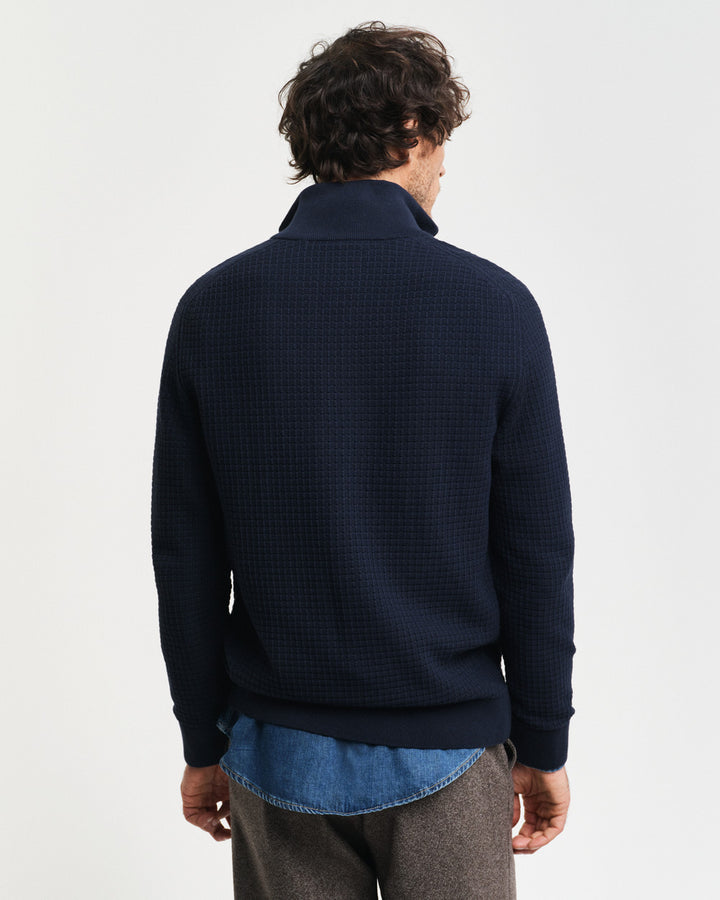 Cotton textured half zip