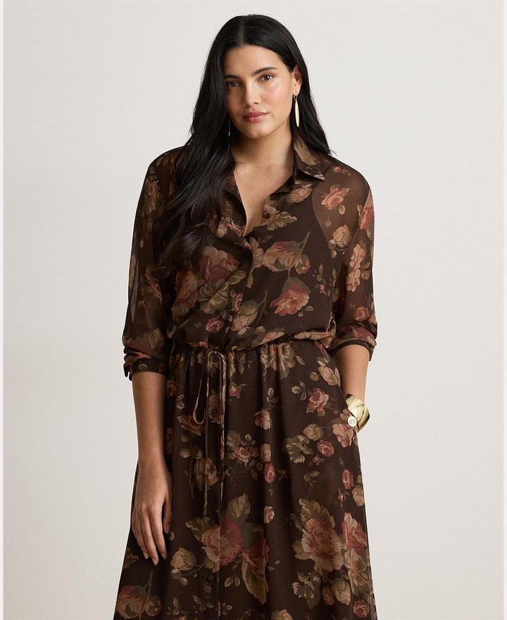 Floral Chiffon Shirtdress