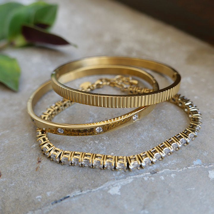 Bracelet, 17 cm + extn, Cubic Zirconia