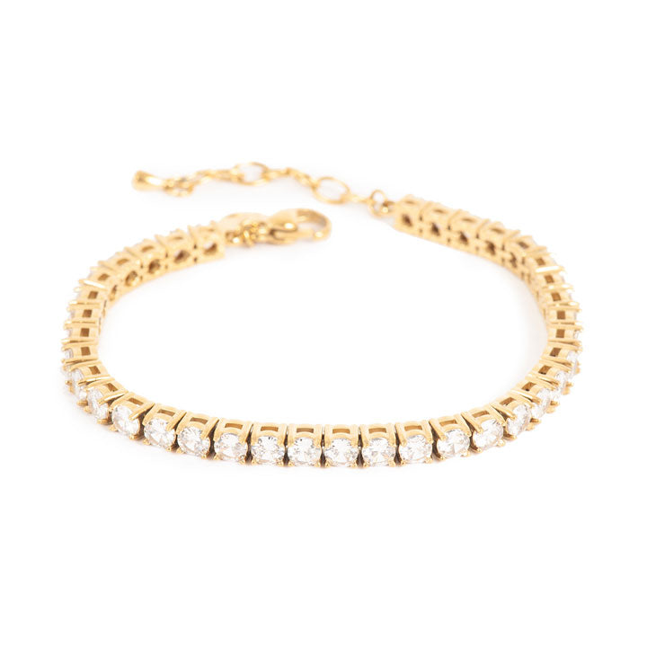 Bracelet, 17 cm + extn, Cubic Zirconia