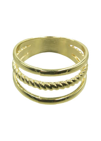 Skjerf ring m/ 3 ringer gull