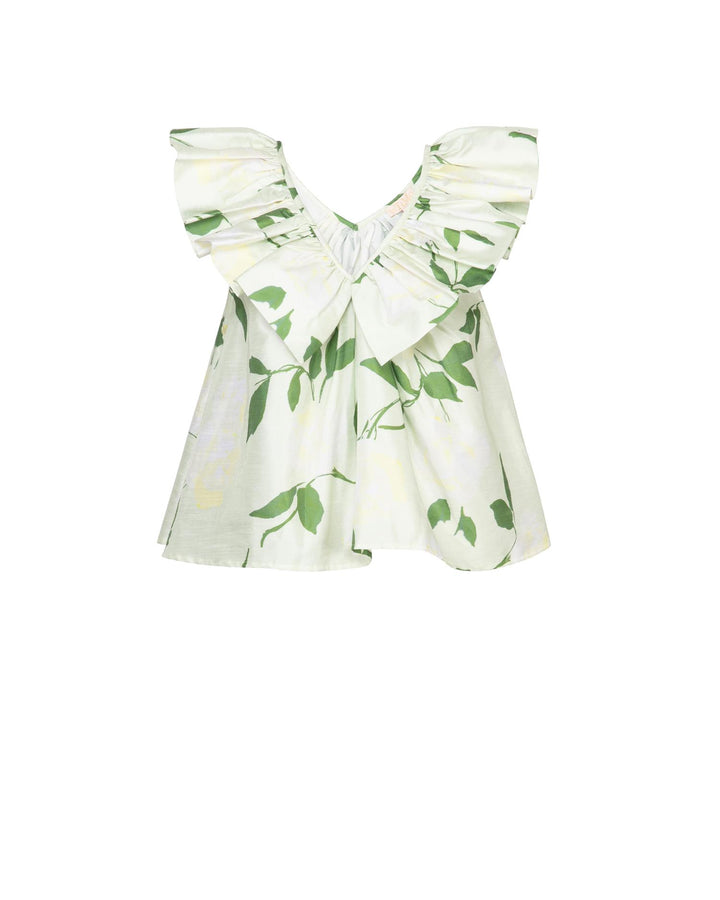 Taffeta Flounce Top