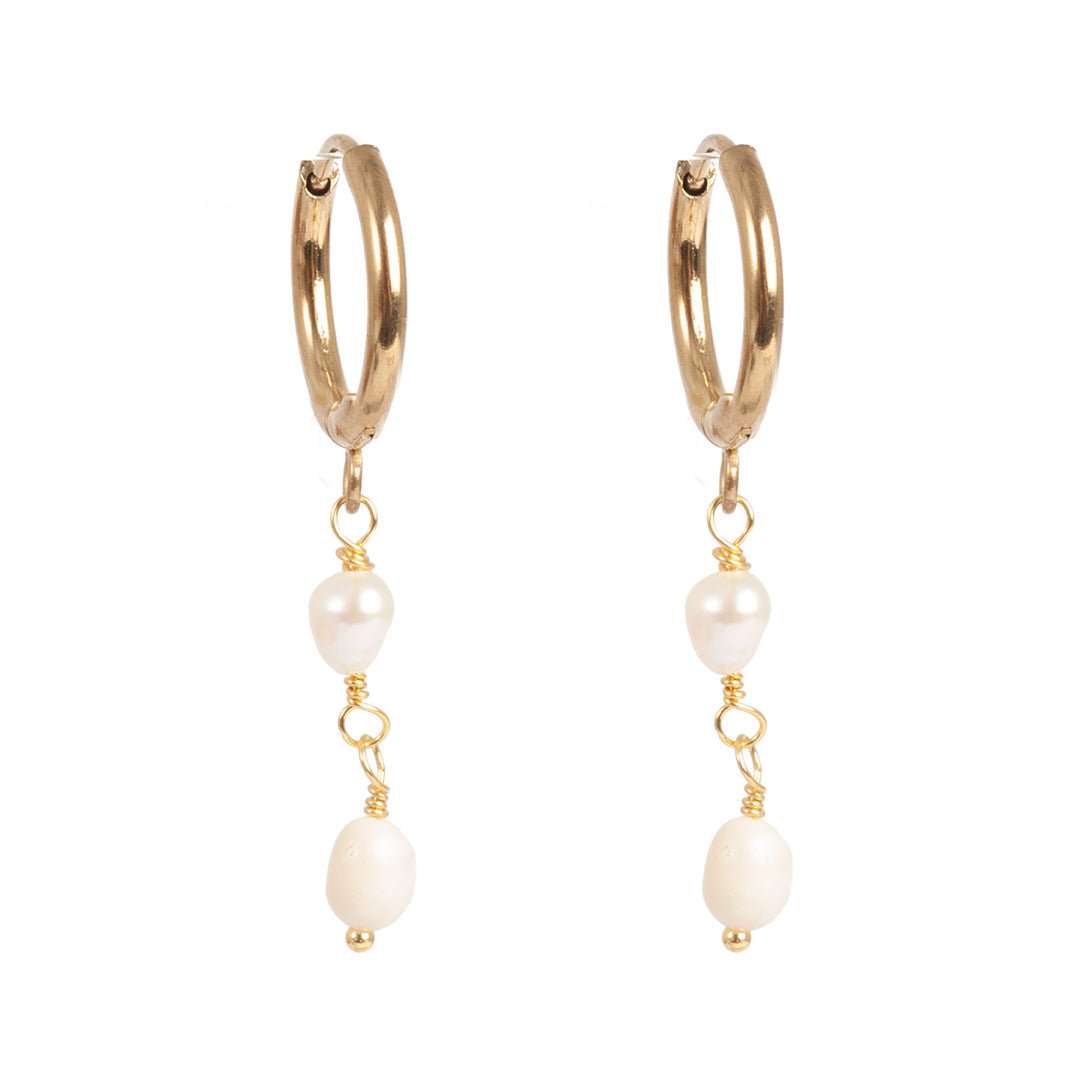Long freshwater pearl earrings