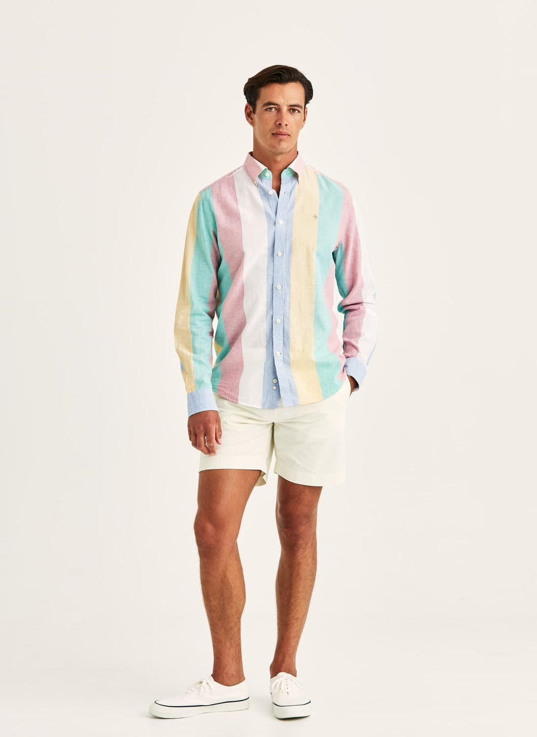 Happy Linen stripes shirt-classic fit