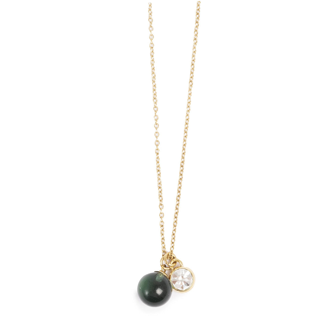 Necklace 45 cm green glass ball