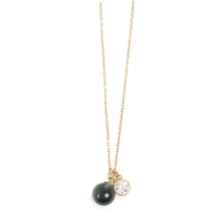 Necklace 45 cm green glass ball