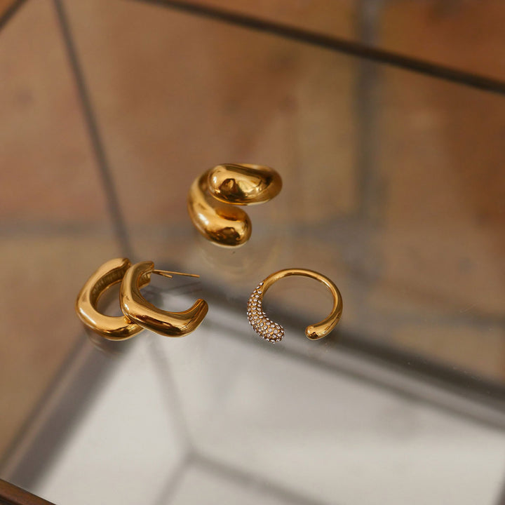 Ring, steel soft w/stone