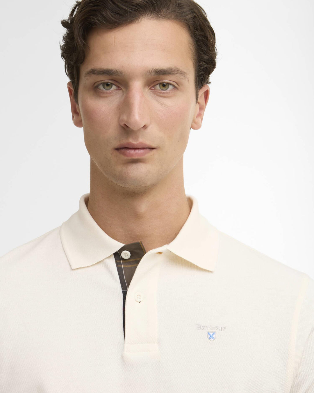 tartan pique polo shirt