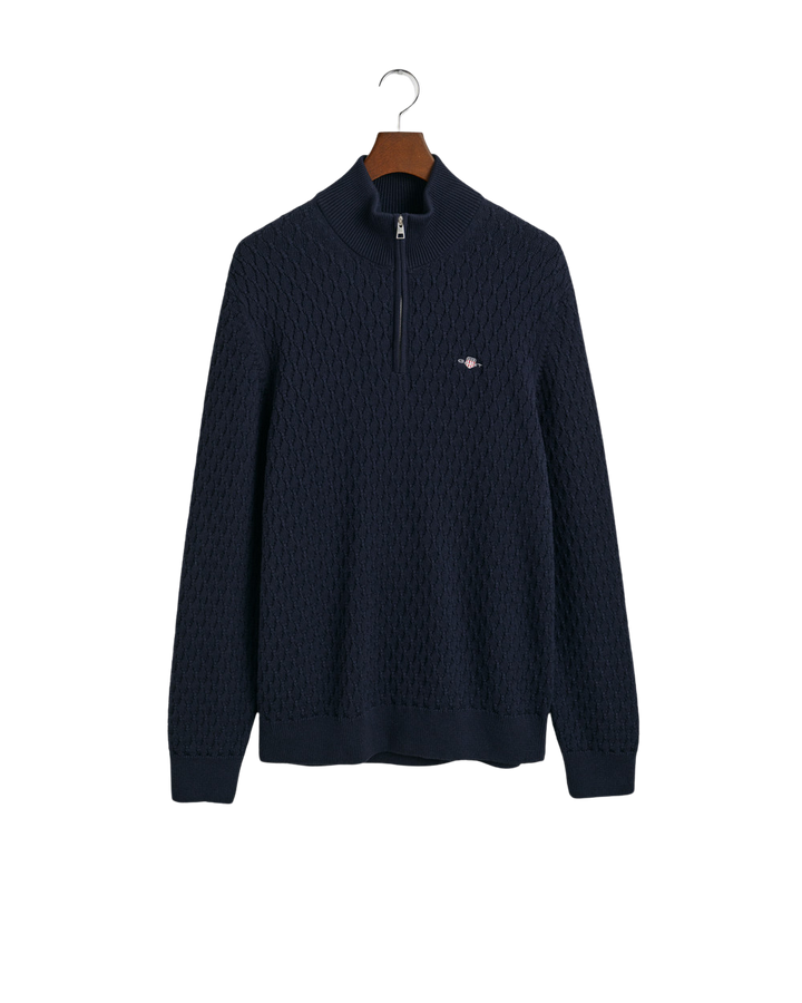 Textured Cotton Half Zip