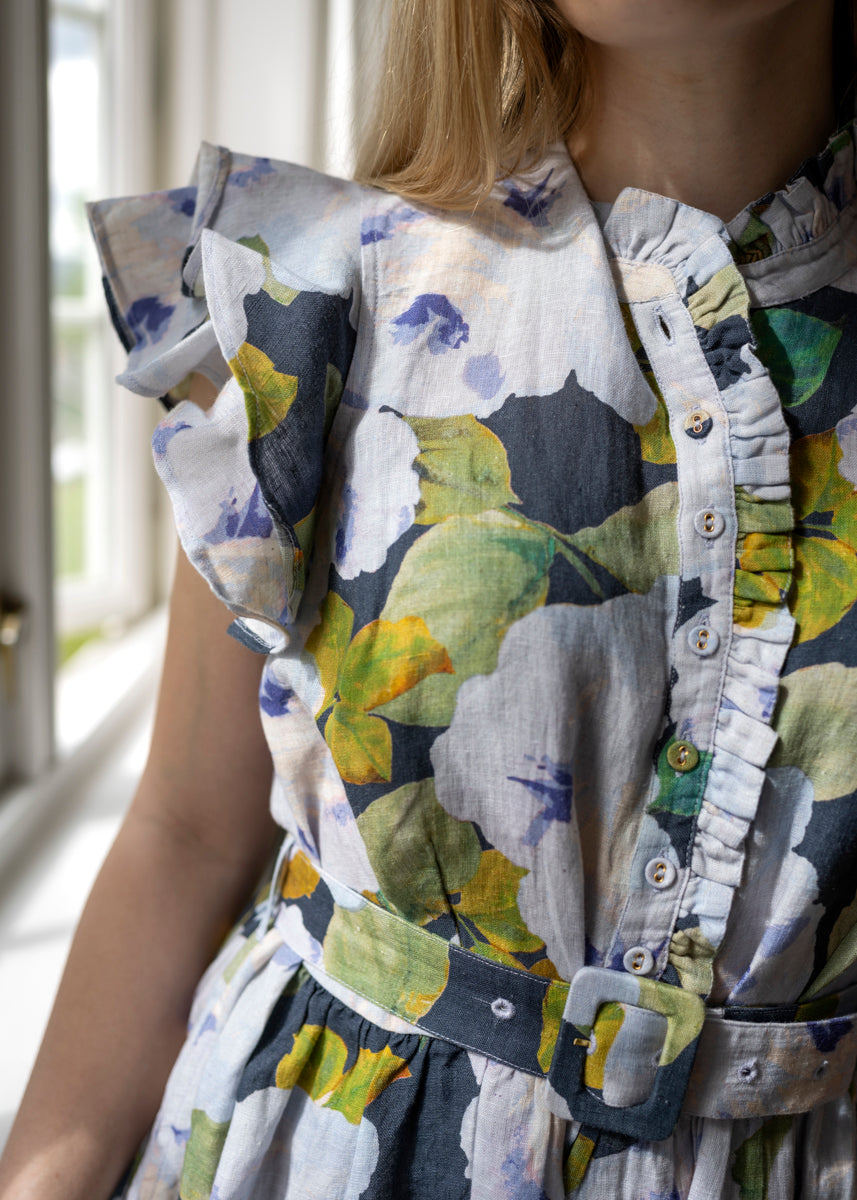 Linen Ruffle Dress
