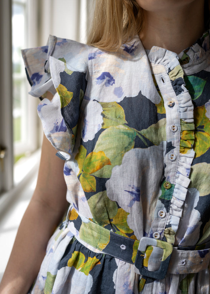 Linen Ruffle Dress