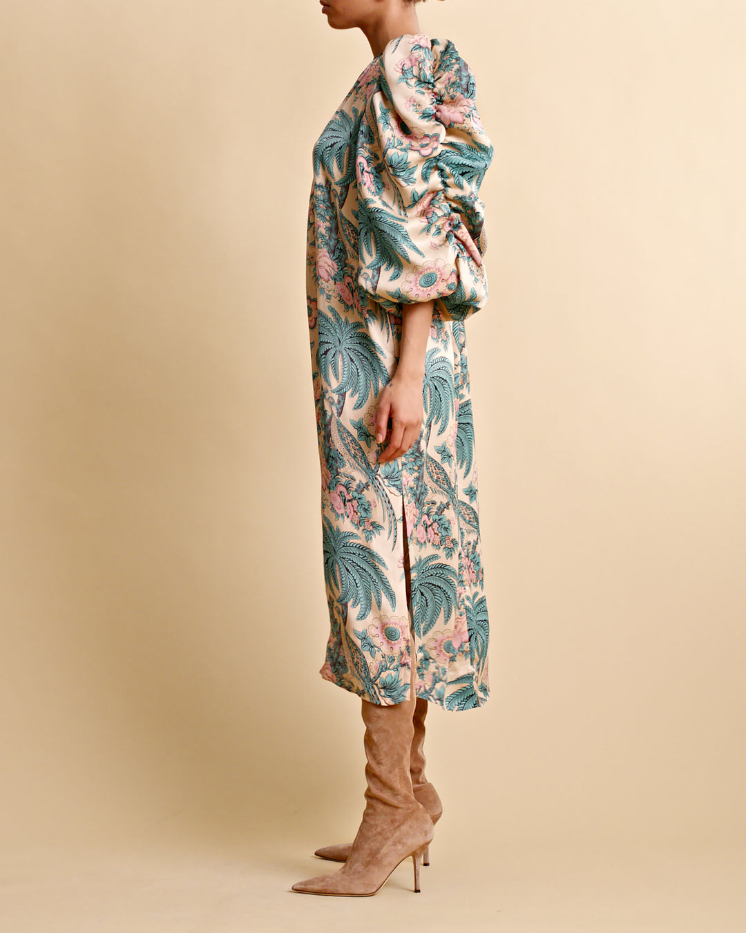 Crepe satin relaxed dress