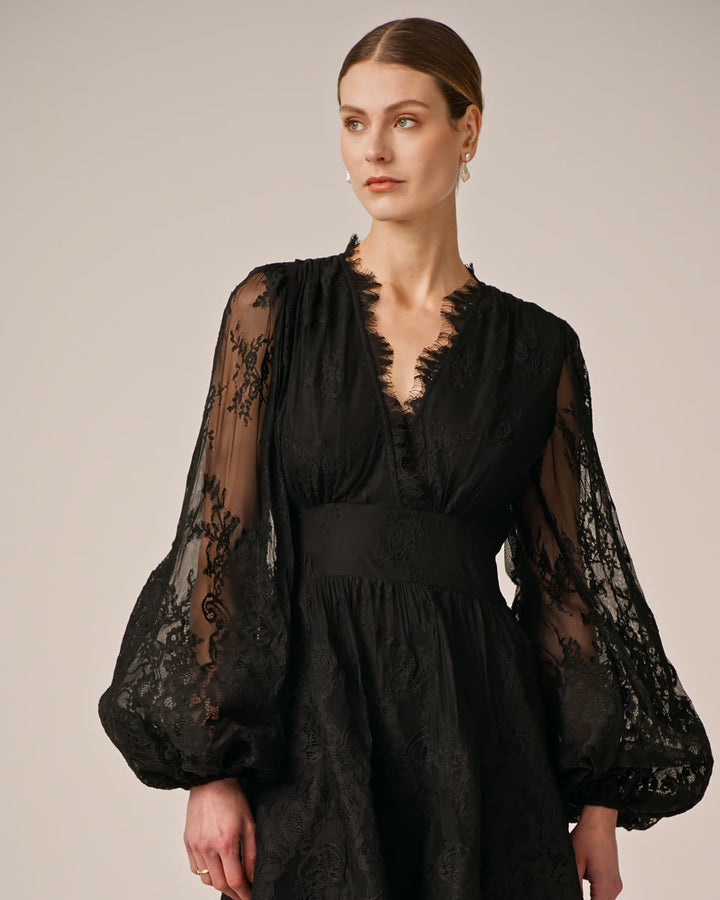 Lace V-Neck Dress