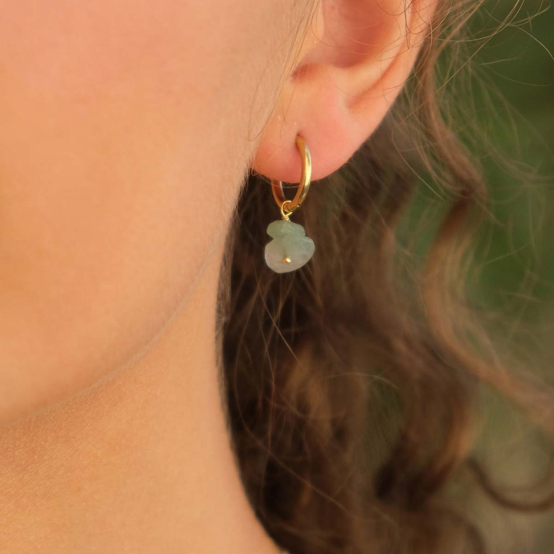 Earring green aventurine