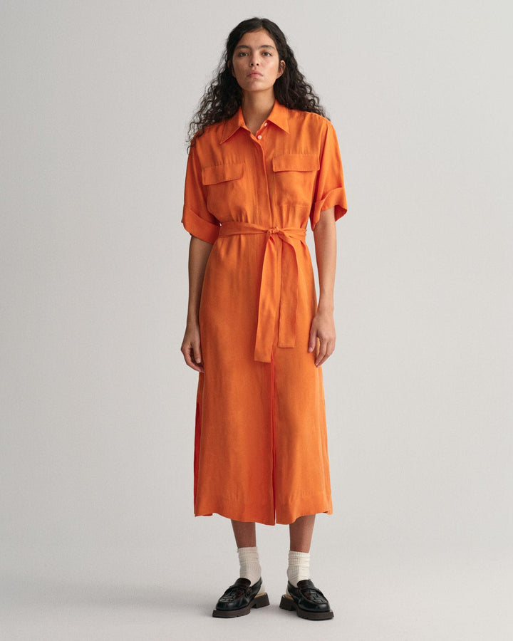 Flap Pocket Shirt Dress