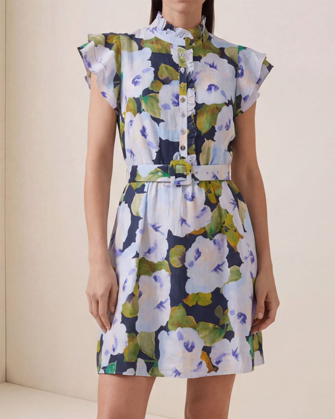 Linen Ruffle Dress