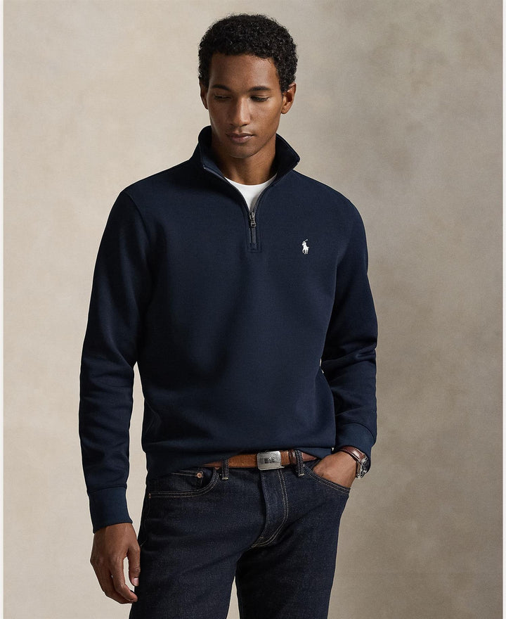 Double-Knit Quarter-Zip Pullover