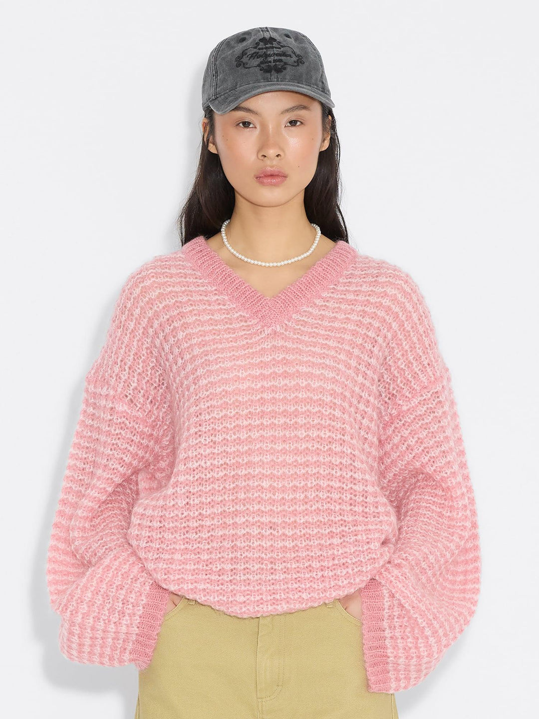 Boxy Mohair V-Neck