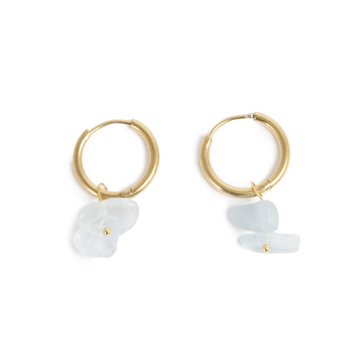 Earring aquamarine 13mm