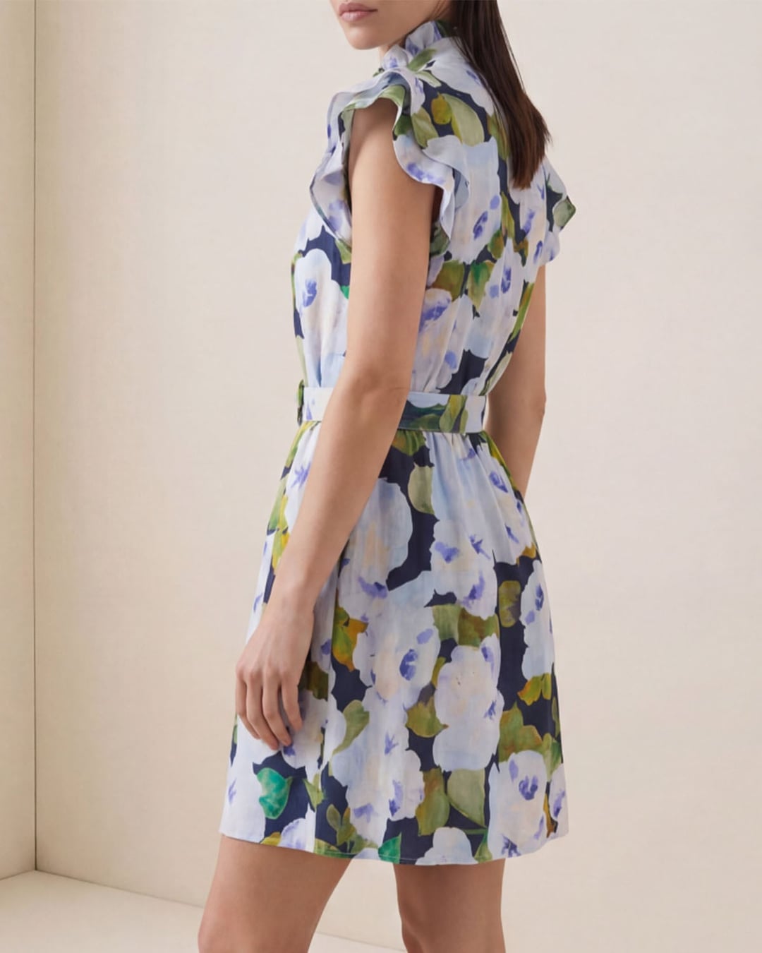 Linen Ruffle Dress