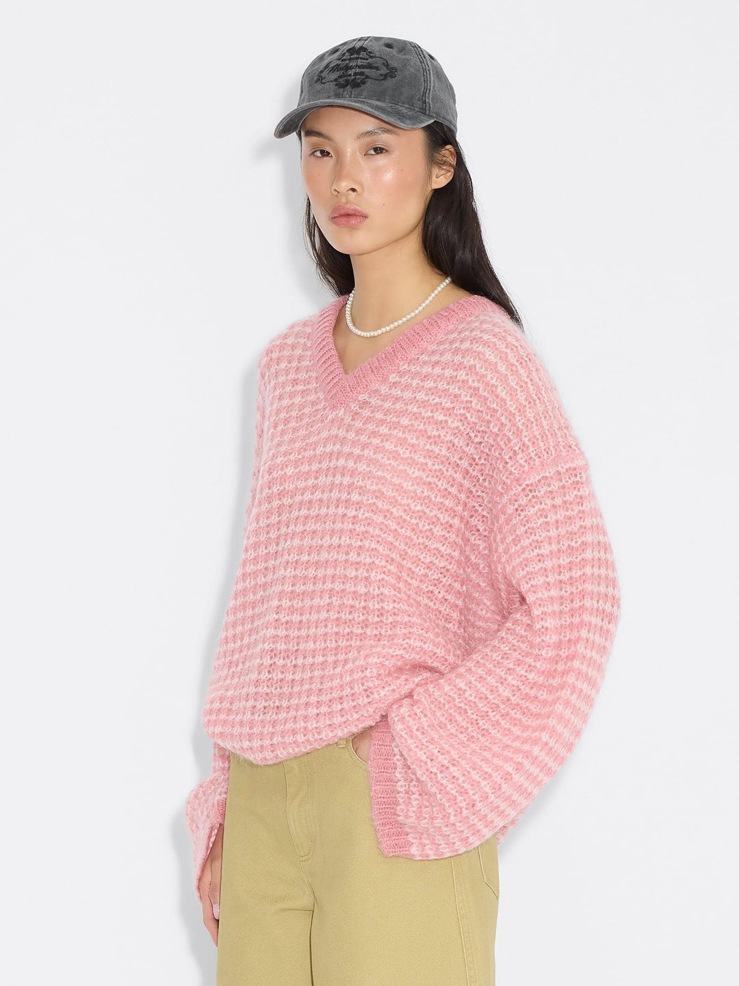 Boxy Mohair V-Neck