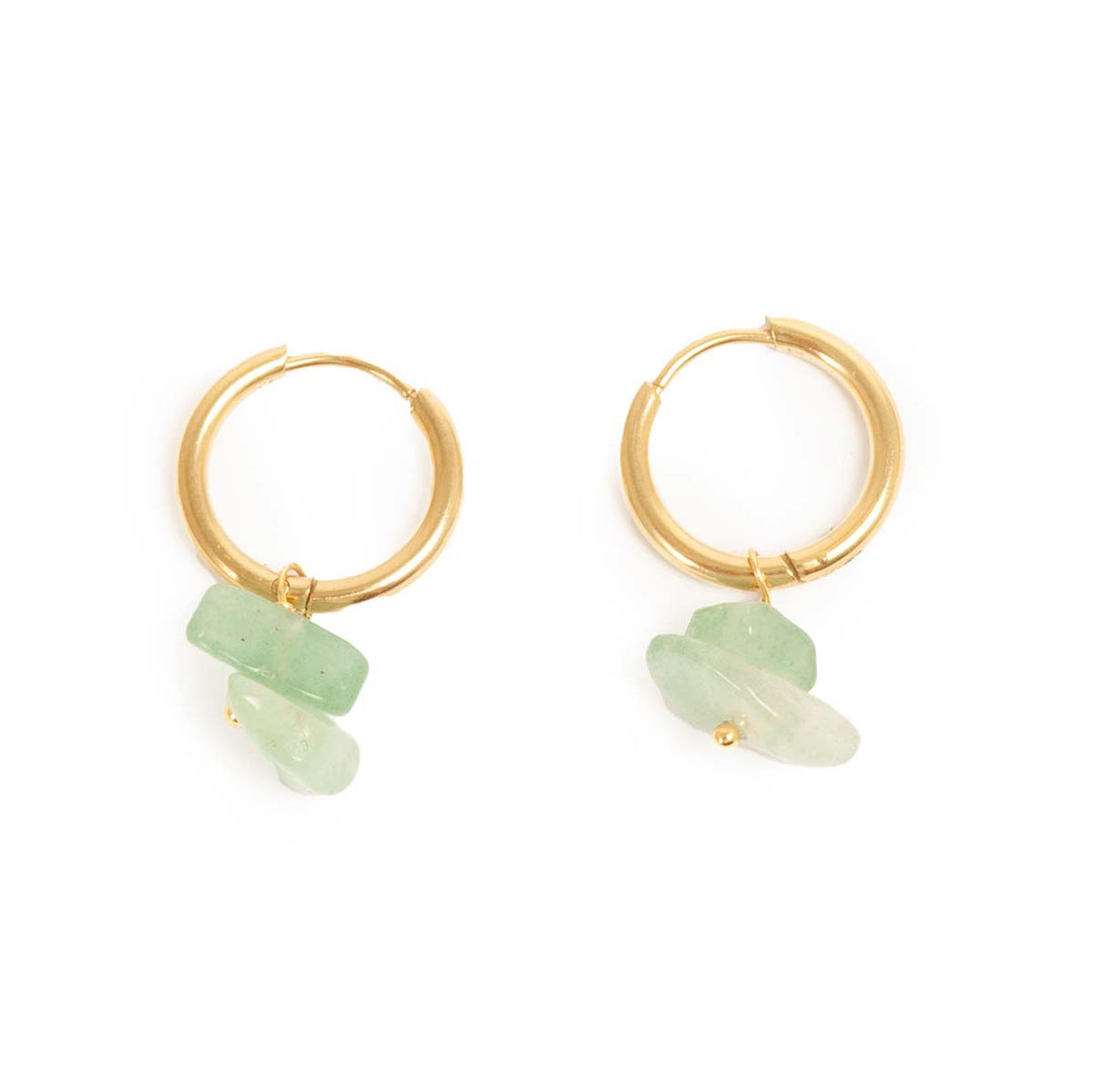 Earring green aventurine