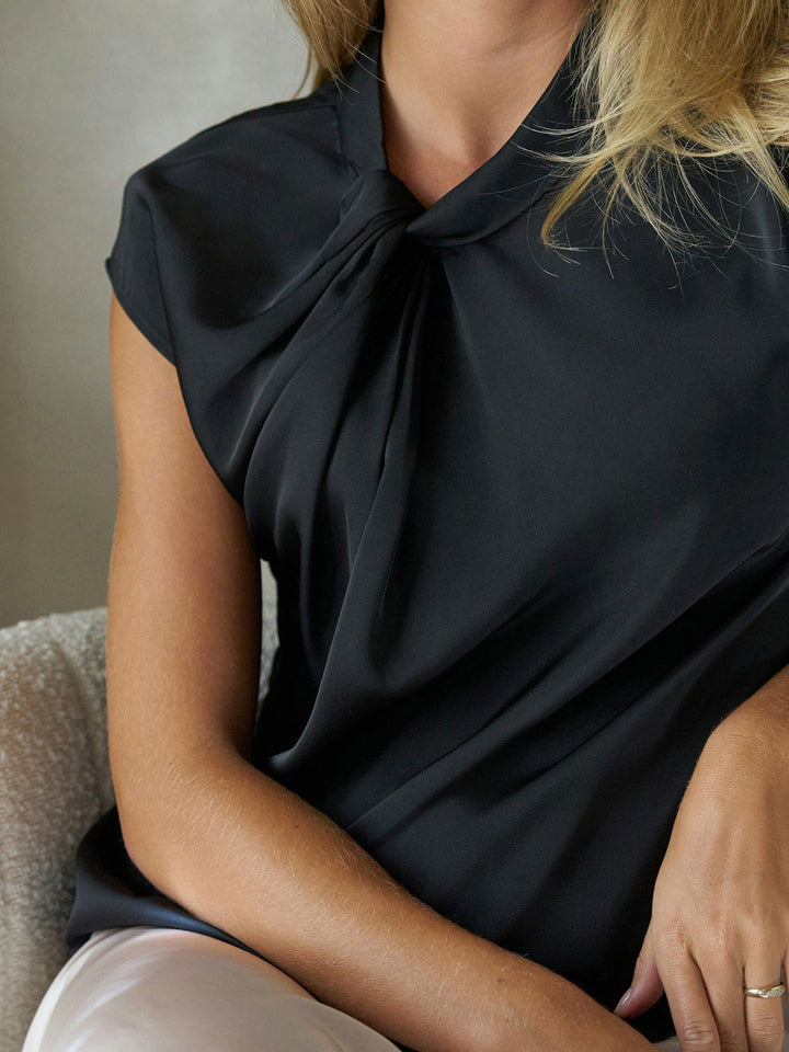 Fleur Drapy Satin Blouse