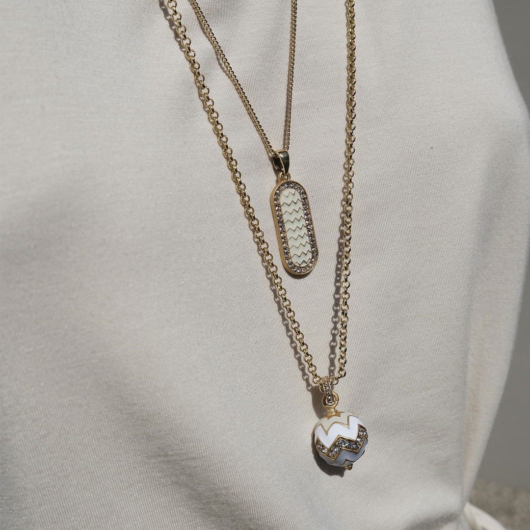 Necklace 90 cm zig zag white dreams
