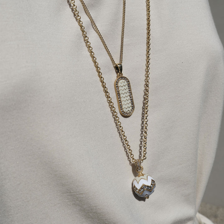 Necklace 90 cm zig zag white dreams