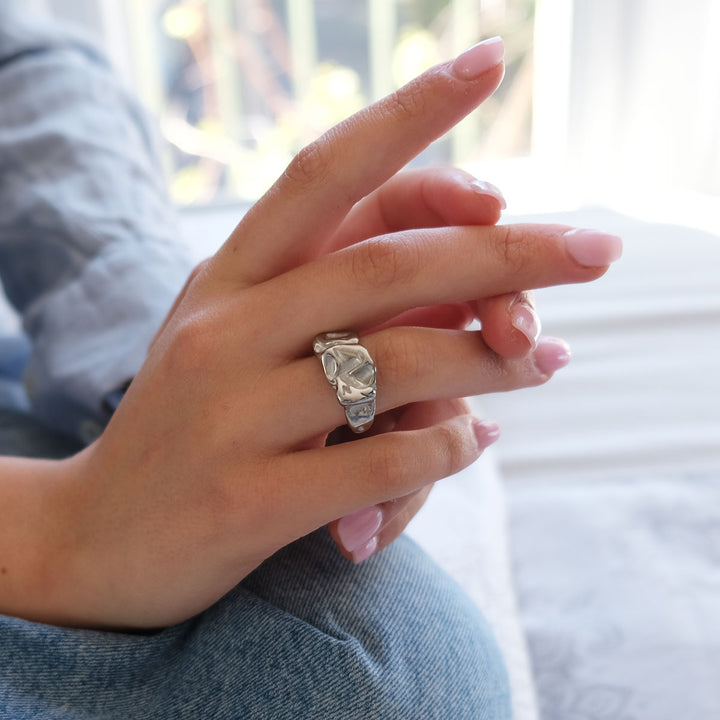 Ring curled Sølv