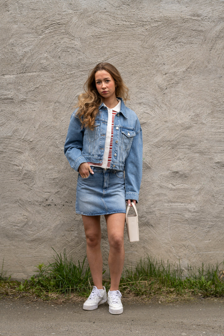 Denim mini skirt