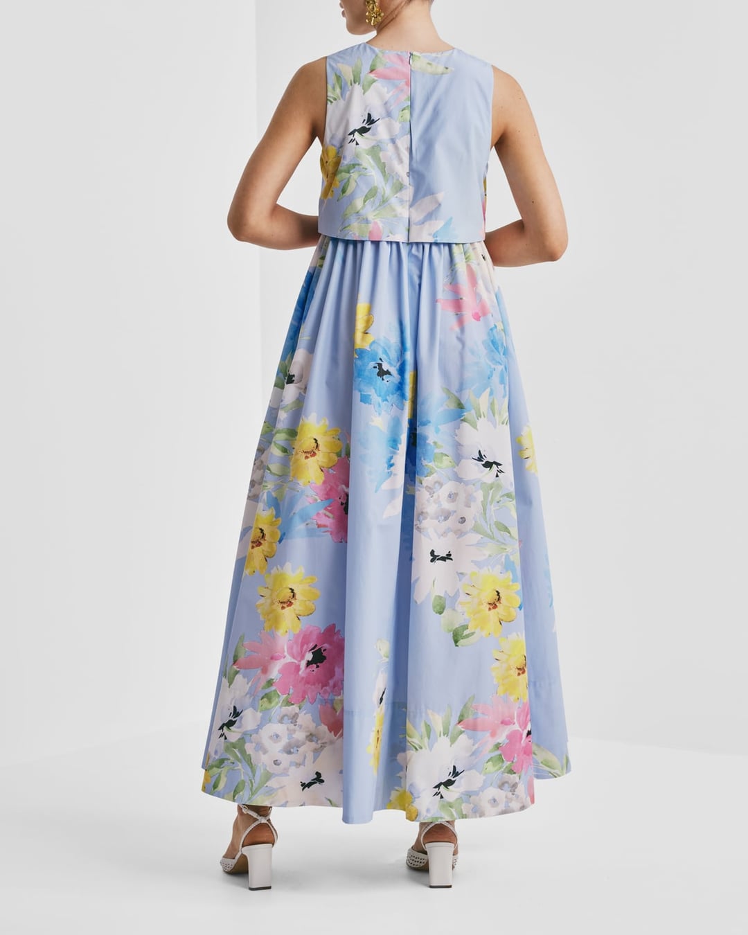 Cotton Taffeta Maxi Dress